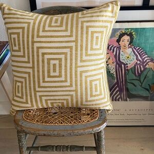 Geometric Yellow Ryan Studio Throw Pillows 22x22 Two